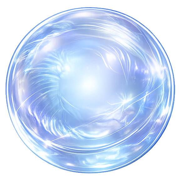 Esfera luminosa de Bleu Pearl AI